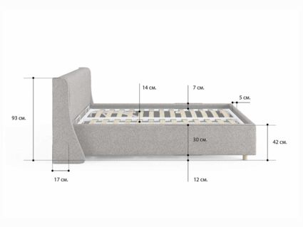 Кровать Сонум Barcelona Кашемир Бежевый (с подъемным механизмом) 180х190